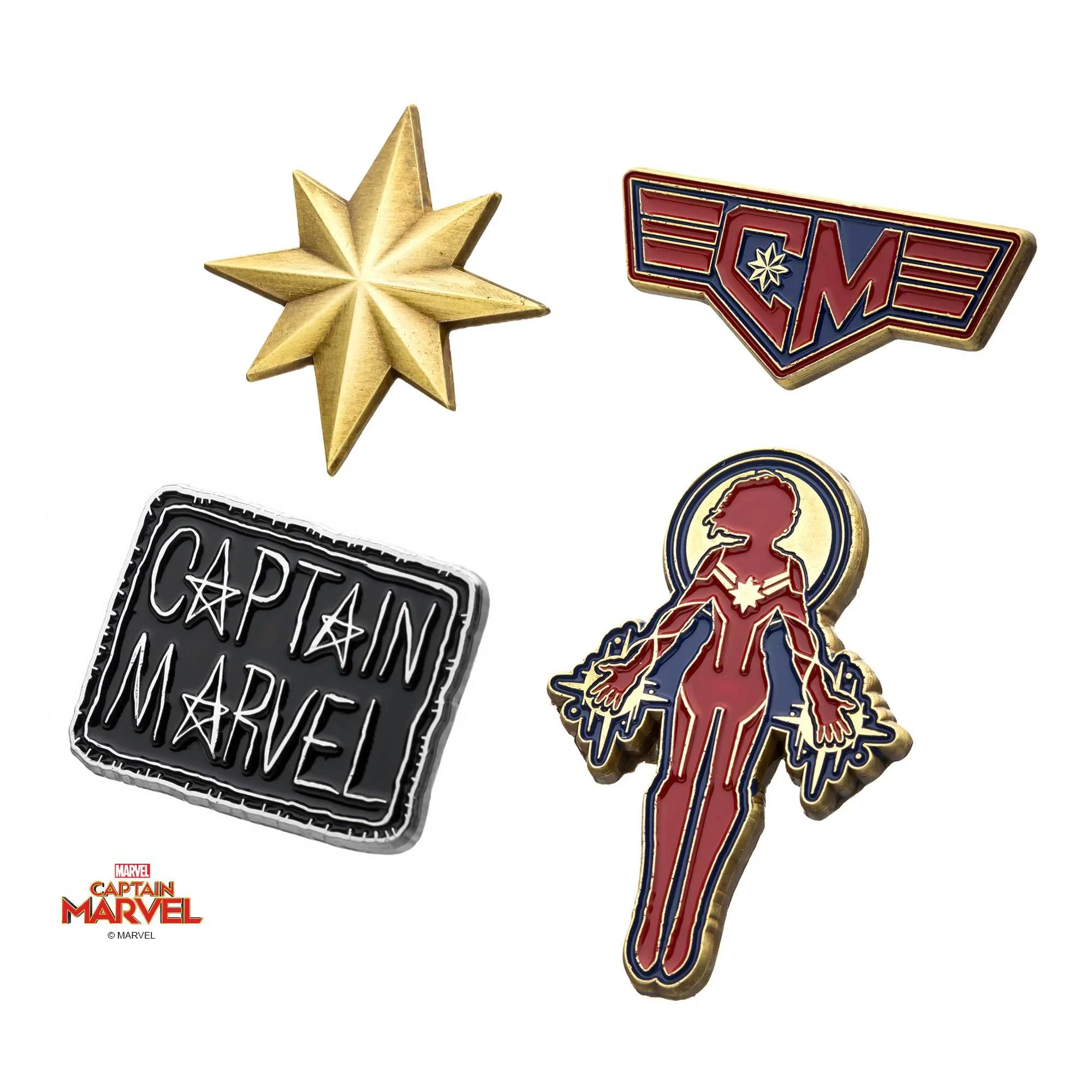 Captain Marvel Enamel Lapel Pin Set (4pcs) - Image 3